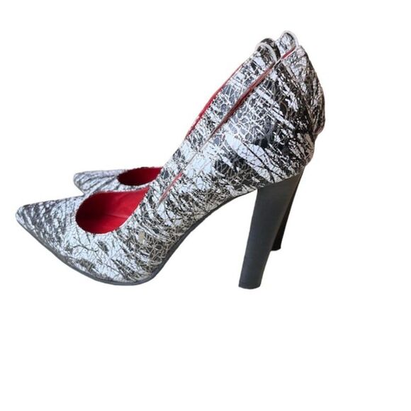 Jeffrey Campbell Theodora Handmade Ibiza Last Pointed Toe Pumps White Black Gold - Picture 6 of 14